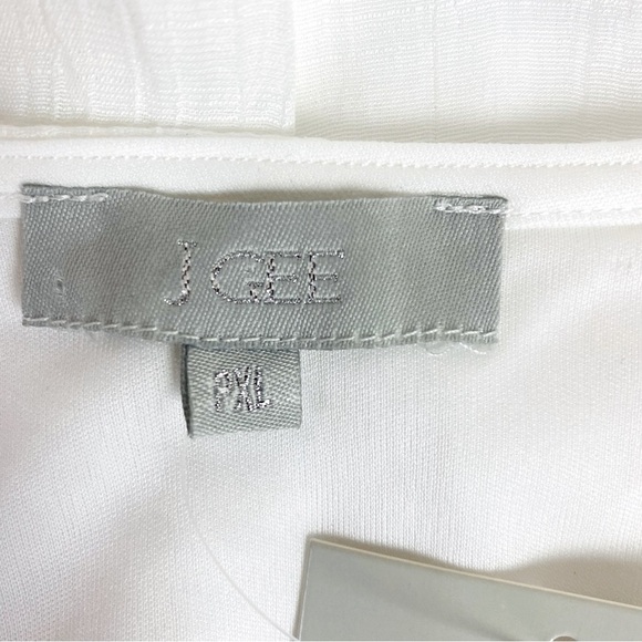 J Gee Red Floral Embroidered White Smocked Waist Tiered Dress Size XLP - Picture 6 of 8